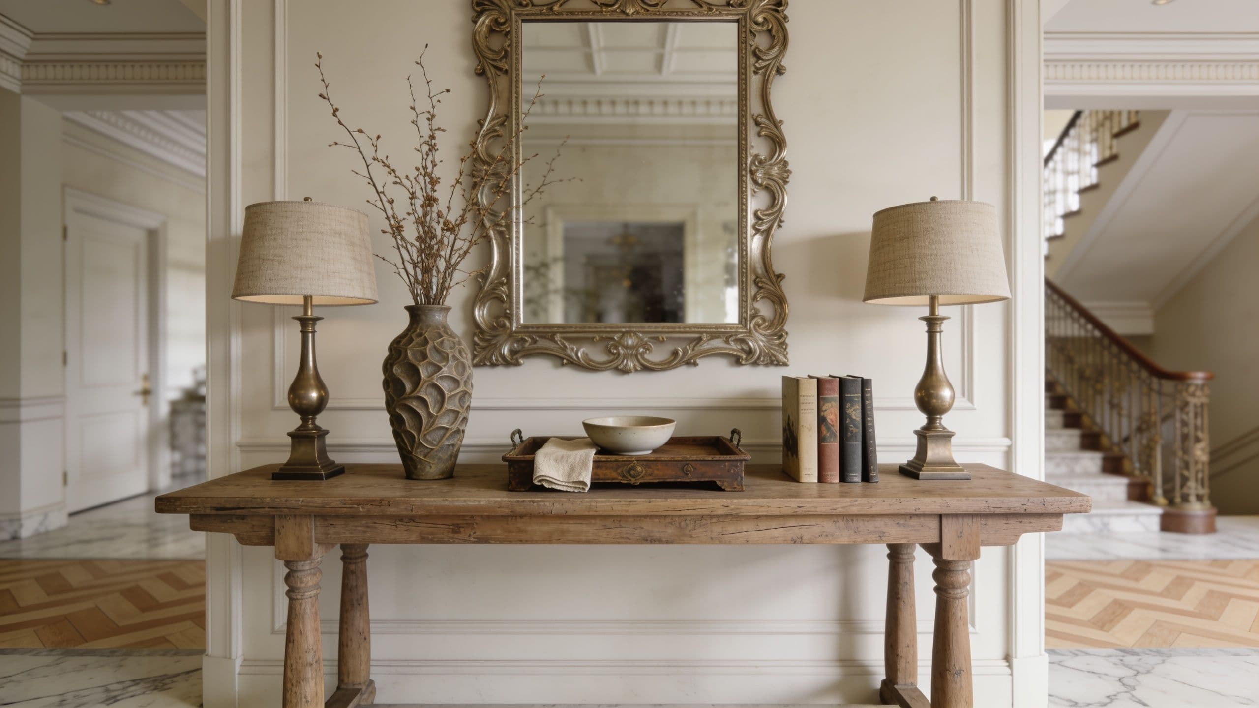 Editorial hero image for A Console Table Styling Formula for Grand Entryways